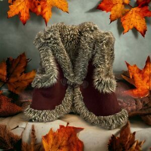 Tea Collection M 6/8 GUC faux fur knit vest